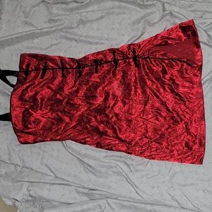 Satin red dress